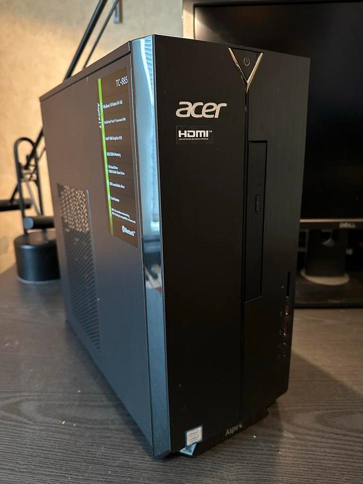 Acer Aspire TC-885 Desktop PC - i7, 8GB RAM, 2TB Opslag, Computers en Software, Desktop Pc's, Gebruikt, 3 tot 4 Ghz, HDD, 8 GB