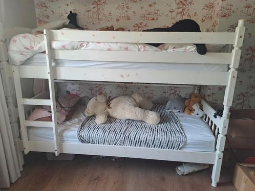 Wit stapelbed hout., Kinderen en Baby's, Kinderkamer | Stapelbedden en Hoogslapers, Gebruikt, Ophalen