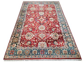 Handmade oriental wool Ziegler carpet floral red 201x299cm beschikbaar voor biedingen