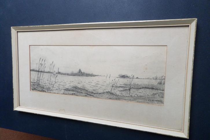 Ets van Grou - Johan Hemkes (1894-1988) - Handgesigneerd, Antiek en Kunst, Kunst | Etsen en Gravures, Ophalen