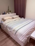 BRIMNES bed + matras, Ophalen, Wit, Tweepersoons, Zo goed als nieuw