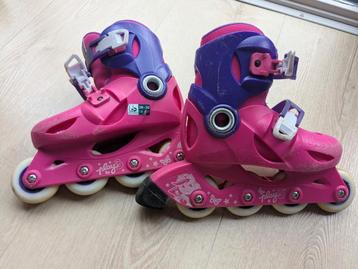 Roze Oxelo skeelers maat 28-30 + bescherming + helm  beschikbaar voor biedingen