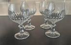 Set van 4 x Kristallen Frans wijnglas, bol model., Antiek en Kunst, Antiek | Glas en Kristal, Ophalen of Verzenden