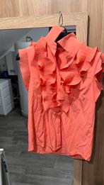Coral blouse met roesel, Verzenden, Zo goed als nieuw, Maat 36 (S), Overige kleuren