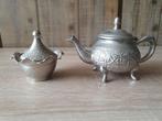 Marokaans theepotje en suikerpot, Antiek en Kunst, Antiek | Tin, Ophalen of Verzenden