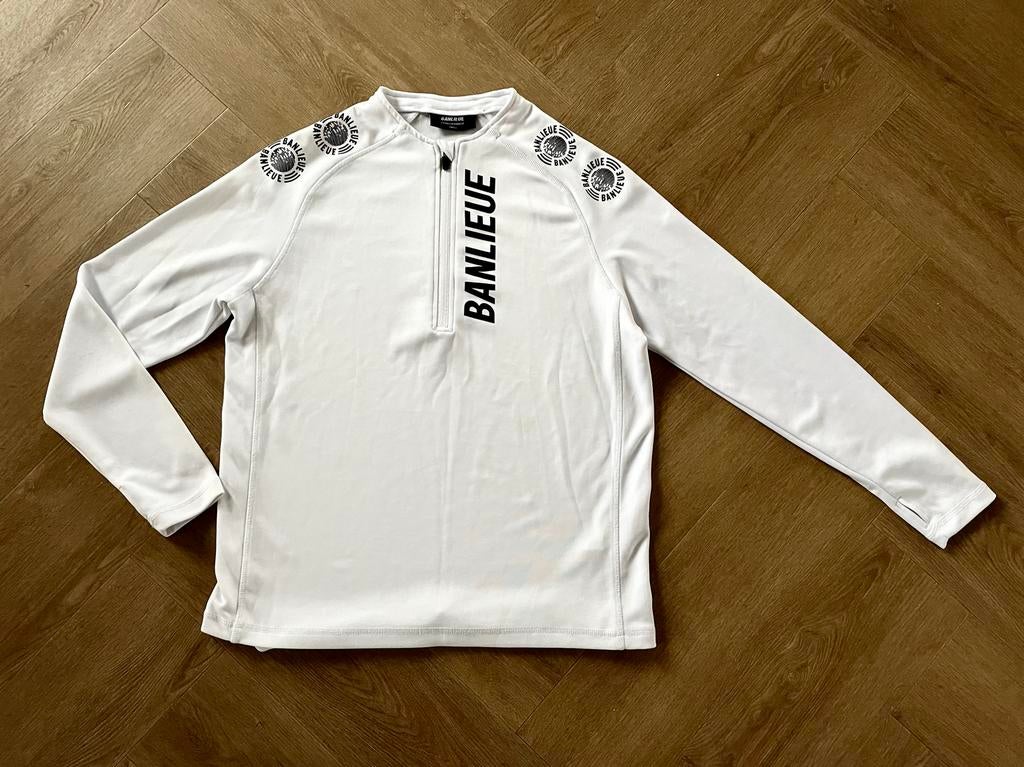 Banlieue Sportshirt - Nieuwstaat maat S, Kleding | Heren, Sportkleding, Fitness, Wit, Zo goed als nieuw, Banlieue