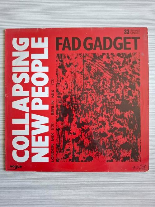 Fad Gadget - Collapsing New People Maxisingle., Cd's en Dvd's, Vinyl | Rock, Zo goed als nieuw, Poprock, 12 inch, Ophalen of Verzenden