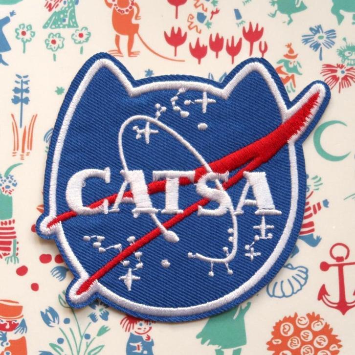 CATSA NASA kat patch badge applicatie embleem, Hobby en Vrije tijd, Kledingapplicaties en Hotfix, Nieuw, Overige applicaties, Verzenden