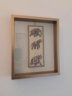 Op zijde geschilderde olifanten, India, Huis en Inrichting, Woonaccessoires | Schilderijen, Tekeningen en Foto's, Ophalen of Verzenden