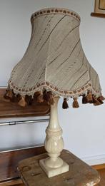 Franse Retro Vintage travertin lamp kap met franjes, Ophalen of Verzenden, Stof, Minder dan 50 cm