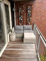 Balkonzitje met poef en tafel grijs, Ophalen, Zo goed als nieuw, Hocker, 2 zitplaatsen