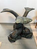 Bronzen ronde eettafel Aug Moreau koi karper, Ophalen