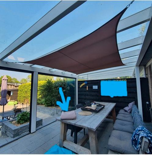 Zonnescherm rechthoekig 3x6 m oxford stof taupe, Tuin en Terras, Zonneschermen, Zo goed als nieuw, Ophalen of Verzenden