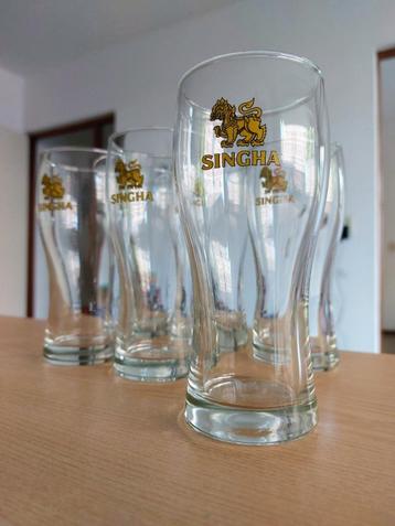 Set van 6 Singha Bierglazen - Origineel en Ongebruikt beschikbaar voor biedingen