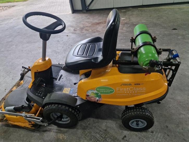 Stiga villa 13, op cng / Groengas maaidek 85 cm, Tuin en Terras, Zitmaaiers, Gebruikt, Minder dan 90 cm, Mulchfunctie, Ophalen