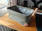Mandje katoen/leer van Loods5, Huis en Inrichting, Overige materialen, Mand, Ophalen of Verzenden, Zo goed als nieuw