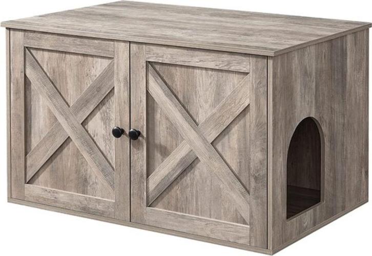 Houten kattenhuis - katten bench - kattenbed, Dieren en Toebehoren, Kattenbakken, Nieuw, Gesloten, Ophalen