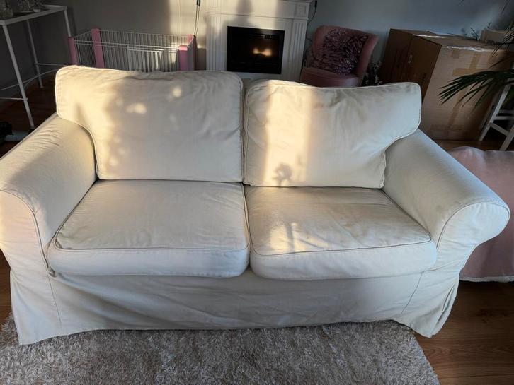 Ikea Ektorp bank + fauteuil, Huis en Inrichting, Banken | Bankstellen, Gebruikt, Rechte bank, Tweepersoons, 150 tot 200 cm, 75 tot 100 cm