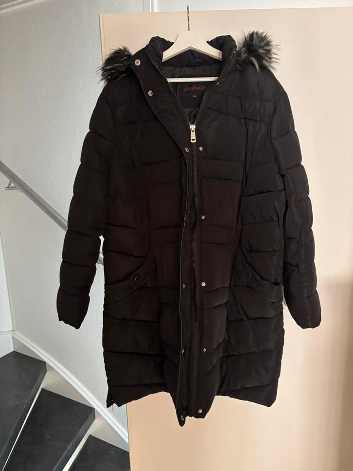 Dames winterjas maat 54, Kleding | Dames, Jassen | Winter, Zo goed als nieuw, Maat 46/48 (XL) of groter, Zwart, Ophalen of Verzenden