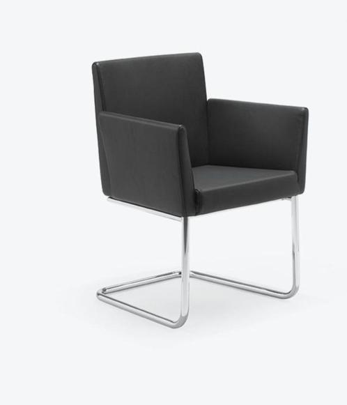 Mooie leren Artifort Paco Gerard Vollenbrock design stoel, Huis en Inrichting, Stoelen, Gebruikt, Twee, Leer, Metaal, Zwart, Ophalen