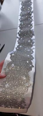 Handgemaakte riem centuur middel strass trouwjurk diamanten, Ophalen of Verzenden, Zo goed als nieuw, Wit, 100 cm of meer