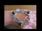 Zilveren Armband Bijzonder PERLI Design met Tijgeroog!, Sieraden, Tassen en Uiterlijk, Verzenden, Zilver, Armband, Met edelsteen