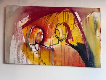 Abstract Schilderij op Doek - Gesigneerd Kunstwerk Modern De beschikbaar voor biedingen
