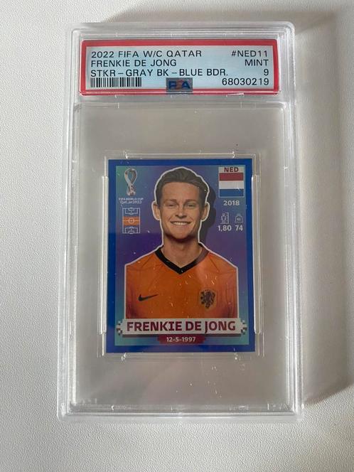 Panini sticker Frenkie de Jong Nederland World Cup PSA 9, Hobby en Vrije tijd, Stickers en Plaatjes, Zo goed als nieuw, Sticker