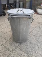 Zinken vuilnisemmer vuilnisbak afvalemmer afvalbak prullebak, 40 liter of meer, Ophalen, Zo goed als nieuw, Minder dan 50 cm