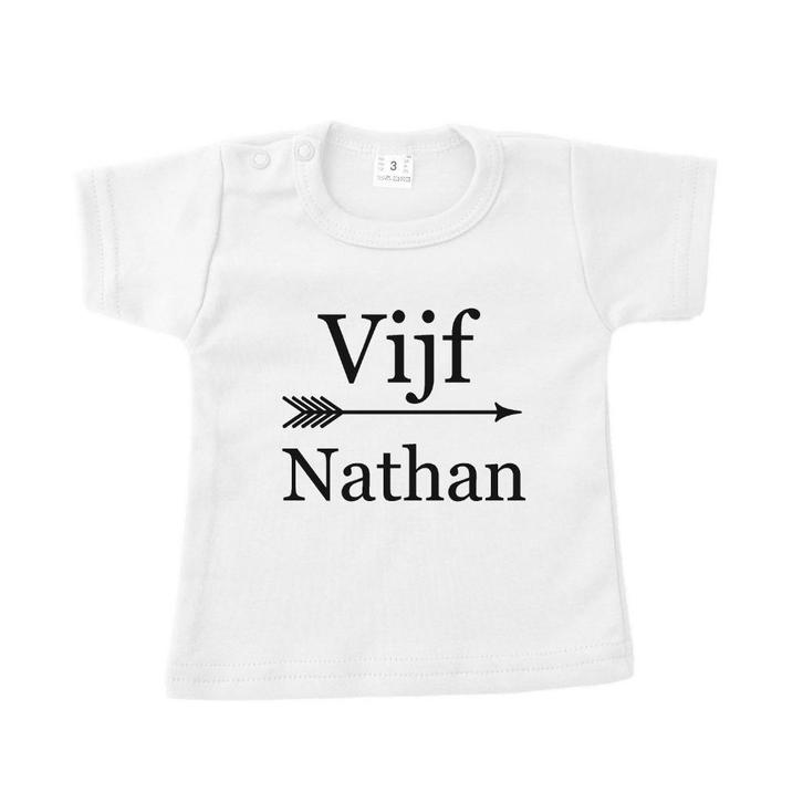 Kinder tekst shirt verjaardag met naam, Kinderen en Baby's, Kinderkleding | Overige, Nieuw, Jongen of Meisje, Ophalen of Verzenden