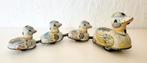 Vintage blikken clockwork eend met kuikens - functionerend, Antiek en Kunst, Antiek | Speelgoed, Ophalen of Verzenden
