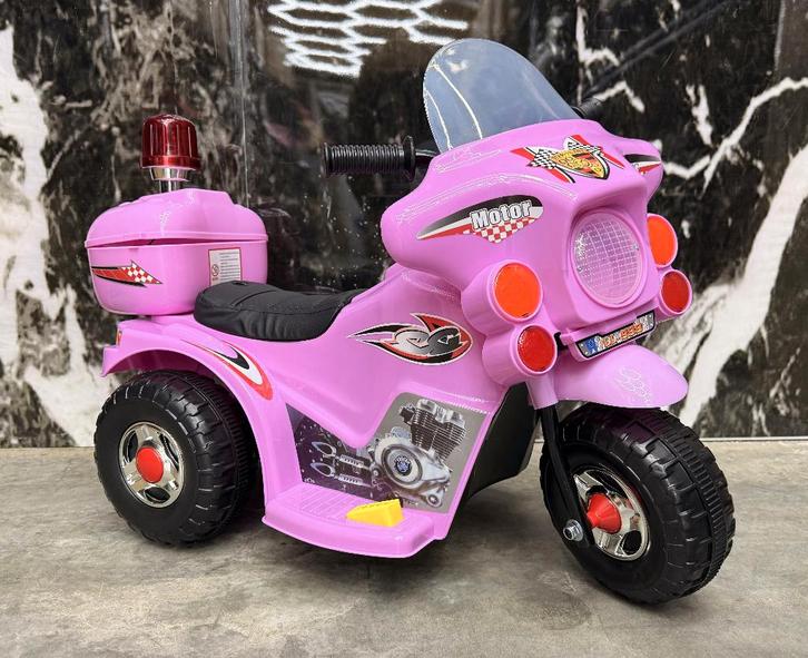 Politiemotor roze 6v Sirene - Verlichting - geluidjes - Lede, Kinderen en Baby's, Speelgoed | Buiten | Voertuigen en Loopfietsen