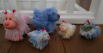 Fluffy dogs - vintage 80 speelgoed- 5 stuks- Verzend ook beschikbaar voor biedingen