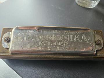 Vintage M.Hohner Chromonika Mondharmonica beschikbaar voor biedingen