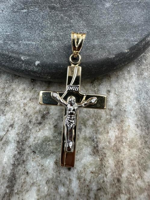 Prachtige 14k gouden kruishanger, Sieraden, Tassen en Uiterlijk, Kettinghangers, Nieuw, Goud, Overige voorstellingen, Ophalen of Verzenden