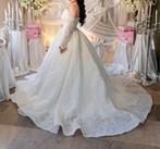 Trouwjurk wit met parels verhuur of verkoop, Ophalen of Verzenden, Zo goed als nieuw, Wit, Trouwjurk
