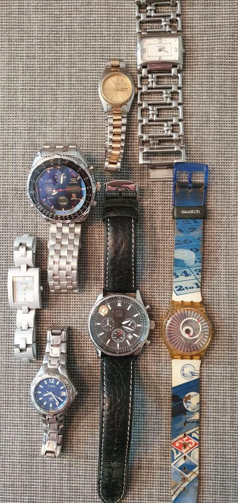 Horlogeverzameling, diverse polshorloges, Sieraden, Tassen en Uiterlijk, Horloges | Heren, Gebruikt, Polshorloge, Overige merken
