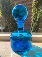 Blauwe Glazen Fles met Bol Empoli Genie - Italy -, Antiek en Kunst, Antiek | Glas en Kristal, Ophalen of Verzenden