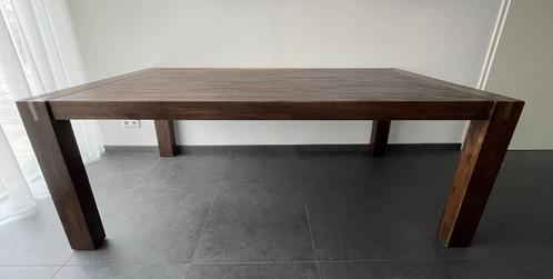 Uitschuifbare Lava eettafel van acaciahout 200 - 250 cm, Huis en Inrichting, Tafels | Eettafels, Gebruikt, 50 tot 100 cm, 200 cm of meer