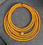 Oude MAASAI KETTING ca.1955 Massai Masai Afrika geel/rood, Antiek en Kunst, Ophalen of Verzenden