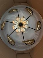 Plafondlamp plafoniere zwart met goud 40cm Ø, Huis en Inrichting, Lampen | Plafondlampen, Ophalen, Zo goed als nieuw, Glas