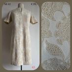 42. Vintage jurk mt 42, Maat 38/40 (M), 9462RP 14, Verzenden, Beige