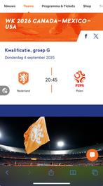 4 tickets naast elkaar nederland vs polen mooi uitzicht, Twee personen, November