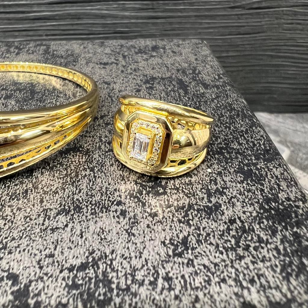 18 karaat gouden armband met ring Marokkaans goud, Ophalen of Verzenden, Zo goed als nieuw, Goud, Dame