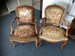 Antieke groen stoelen/ fauteuils louis xv zelfgeborduurd, Antiek en Kunst, Antiek | Meubels | Stoelen en Banken, Ophalen