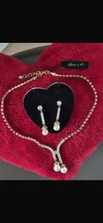 Vintage ketting + oorbellen Monet., Sieraden, Tassen en Uiterlijk, Oorbellen, Ophalen of Verzenden, Zo goed als nieuw, Overige materialen