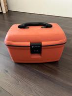 Carlton beautycase, Sieraden, Tassen en Uiterlijk, Beautycases, Ophalen, Gebruikt, Oranje, Met slot