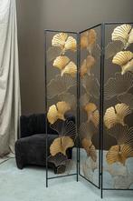 Gouden Kamerscherm met Ginkgo Bladeren, Huis en Inrichting, Ophalen of Verzenden, Nieuw