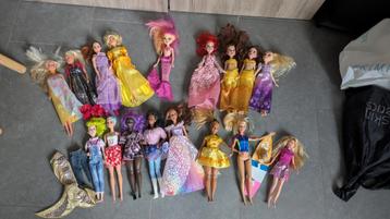 Set van 17 barbies (inclusief Rapunzel, Belle (2x) en Ariël) beschikbaar voor biedingen