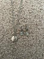 Zilveren ketting oorbel set munt, Verzenden, Zo goed als nieuw, Zilver, Overige materialen